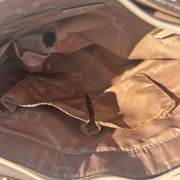 Anne‎ Klein Pink Beige Snakeskin Tote Purse Bag Vegan Leather Pockets Medium Sz - Picture 8 of 8